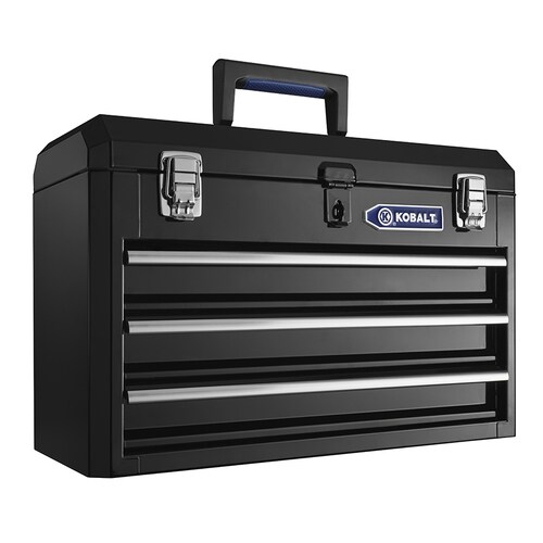Kobalt Portable 20 67 In 3 Drawer Black Steel Lockable Tool Box At