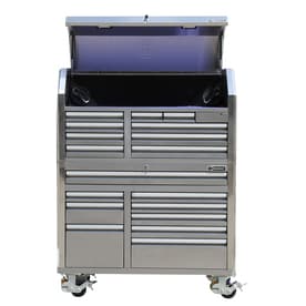 Kobalt 53-in W x 68.7-in H 18-Drawer Ball-bearing Stainless Steel Tool Cabinet (Stainless Steel)
