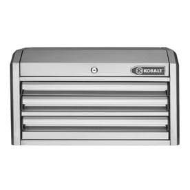 Kobalt 26 in W x 17 in H 3 Drawer Ball bearing Stainless Steel Tool Chest Stainless Steel BrickSeek