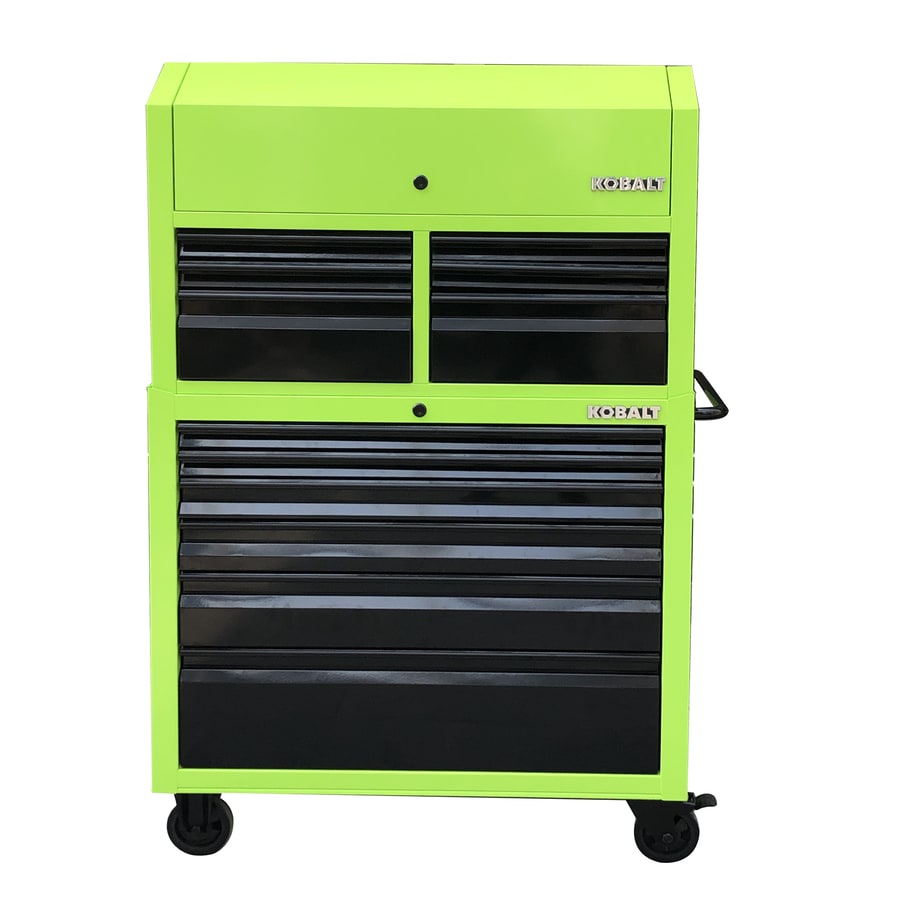 Kobalt 43 6 In W X 63 4 In H 12 Ball Bearing Steel Tool Chest Combo Green In The Tool Chest Combos Department At Lowes Com