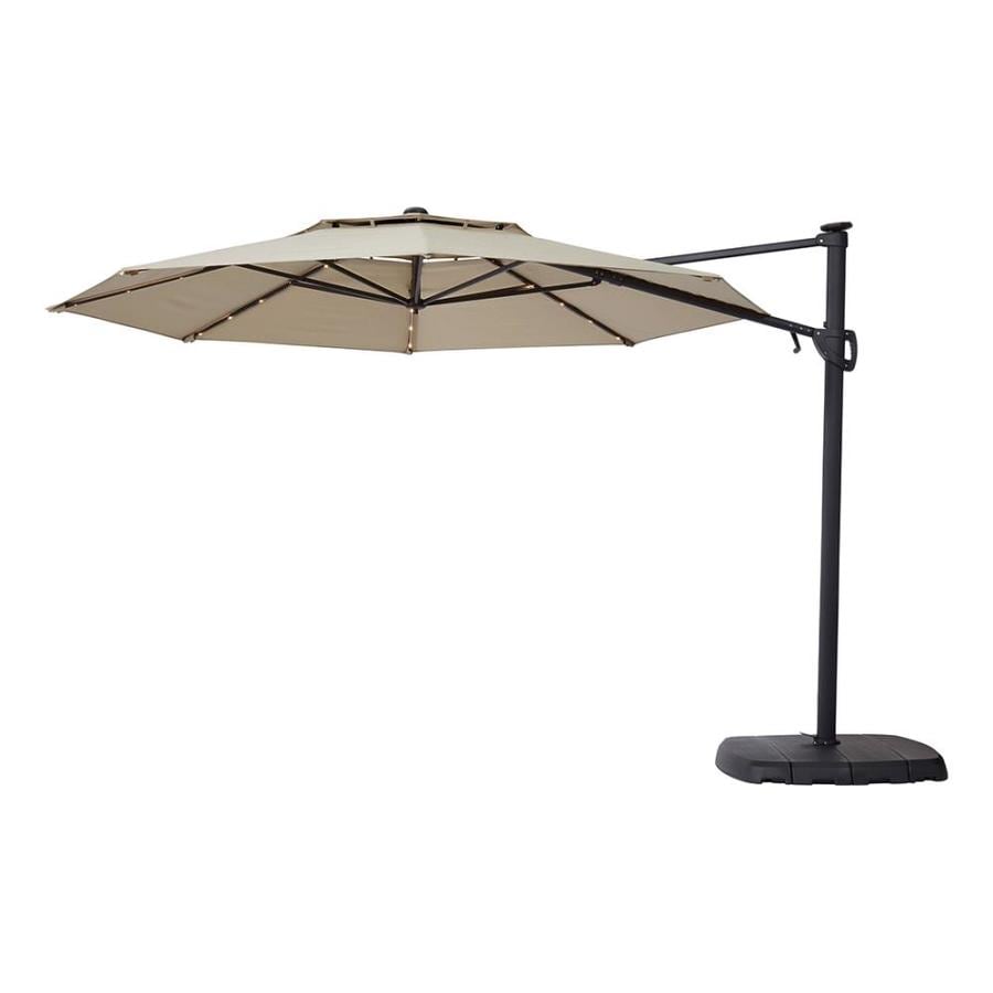 Simply Shade Khaki Offset 11-ft Patio Umbrella with Base at Lowes.com