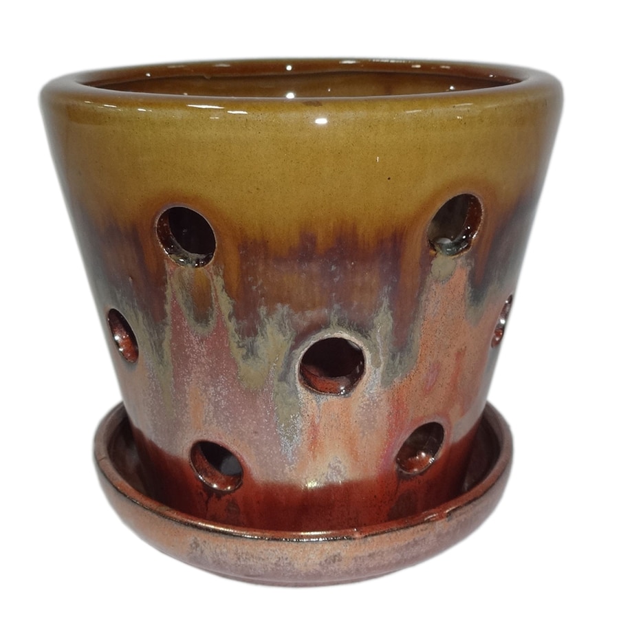 Garden Treasures 4 72 In W X 5 28 In H Copper Honey Ceramic