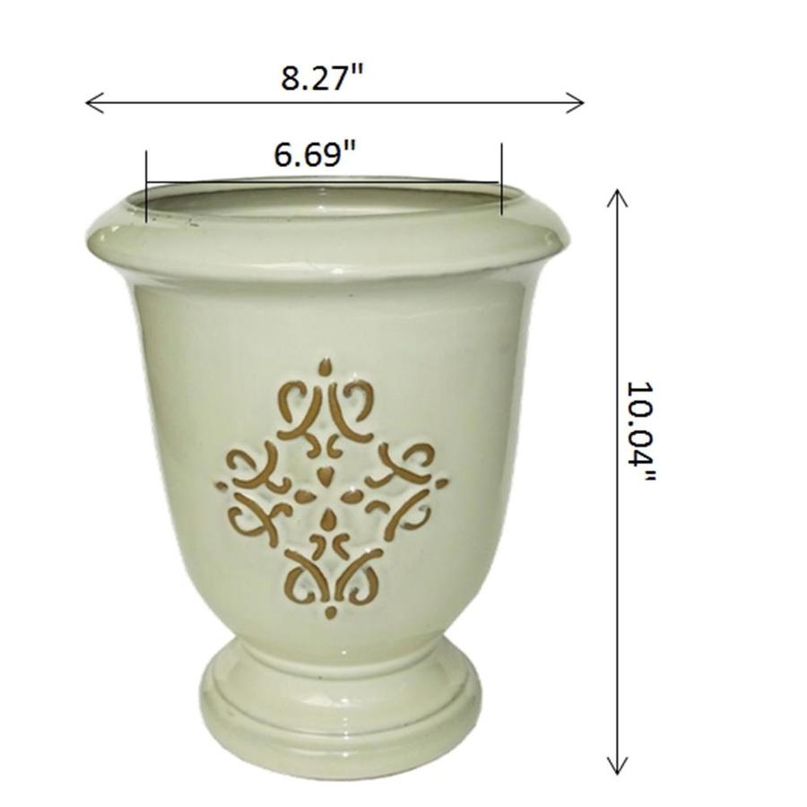 allen + roth 6.69-in W x 10.04-in H Ceramic Planter in the Pots ...