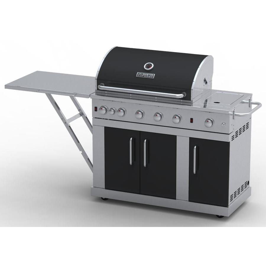 Master Forge Outdoor Grill Silver With Black Hood And Door 5 Burner   6938457600297 