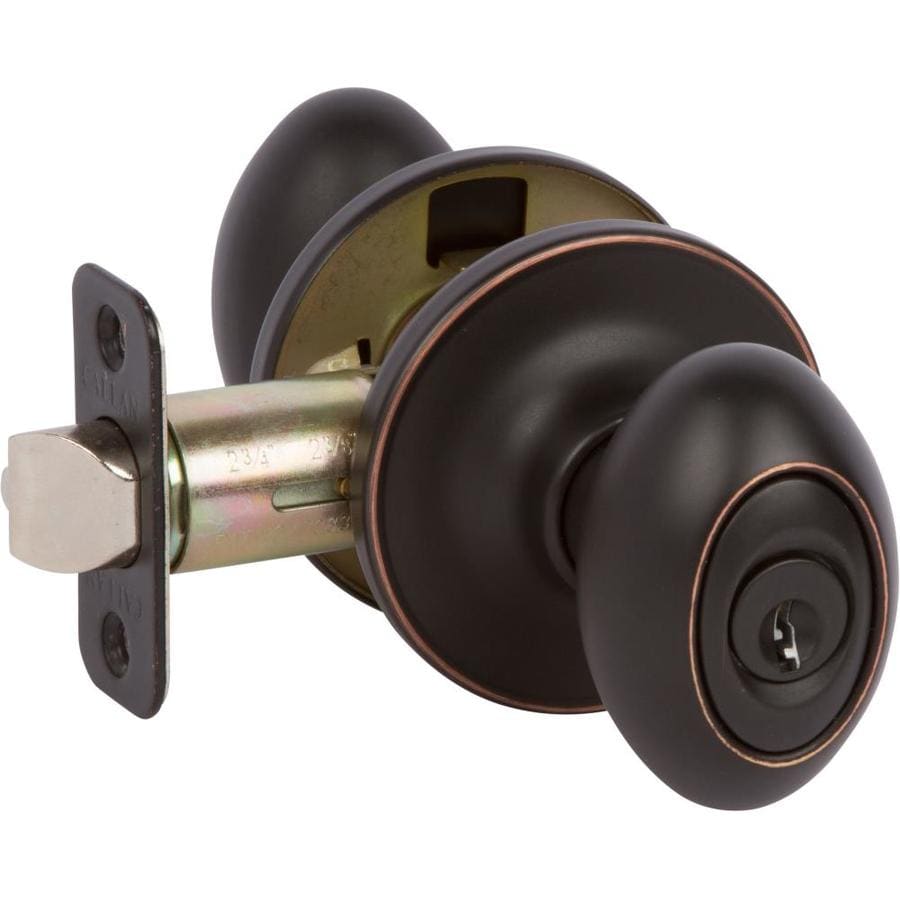 Delaney Hardware Carlyle Edged Oil Rubbed Bronze Keyed Entry Door Knob   694036300021 