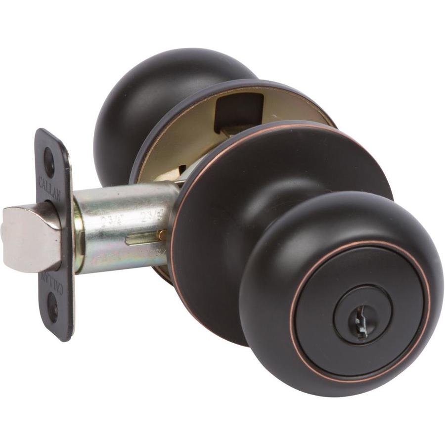 Delaney Hardware Saxon Edged Oil Rubbed Bronze Keyed Entry Door Knob at