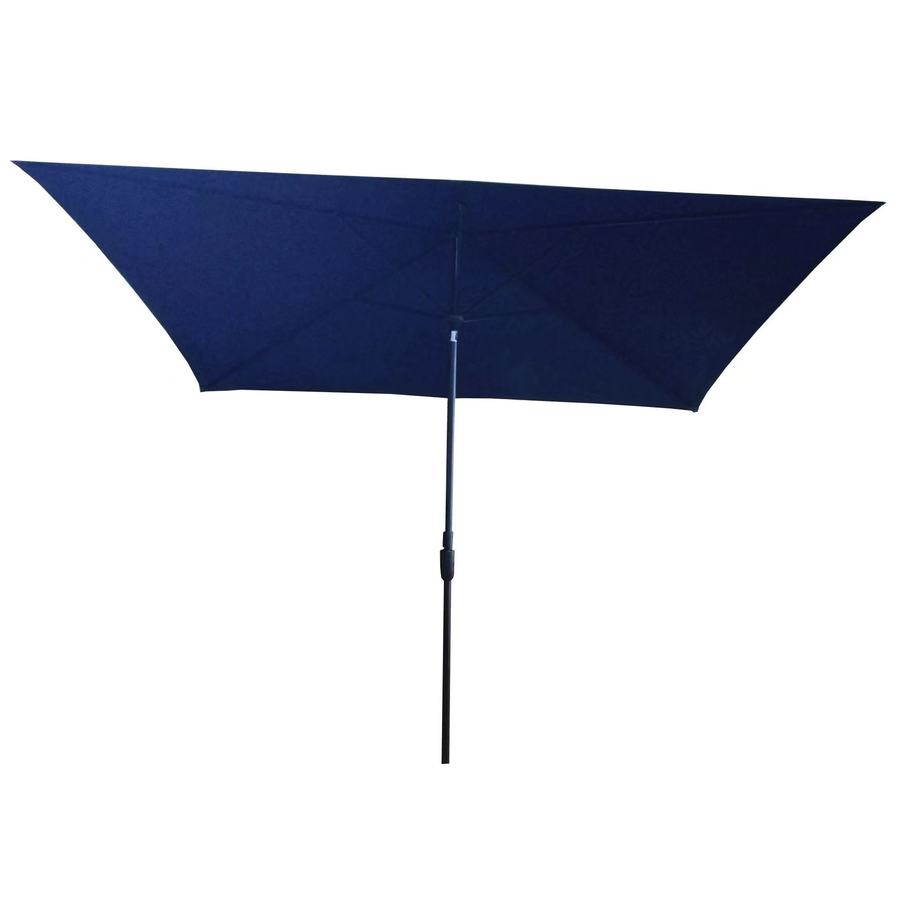 Simplyshade 7 Ft Rectangular Red With Brown Aluminum Frame Solar Powered No Tilt Market Patio Umbrella In The Patio Umbrellas Department At Lowes Com