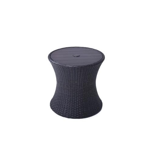 Allen Roth Allen Roth Round Wicker Outdoor End Table 20 In W X 20 In L With Umbrella Hole In The Patio Tables Department At Lowes Com