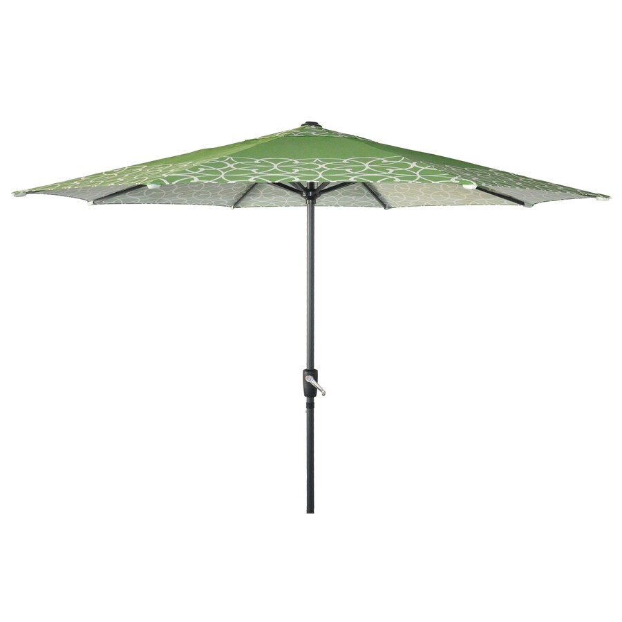 Garden Treasures Round Scrolls Green Market Umbrella With Crank Garden Treasures Round Scrolls Green Market Umbrella With Crank Common 105 In