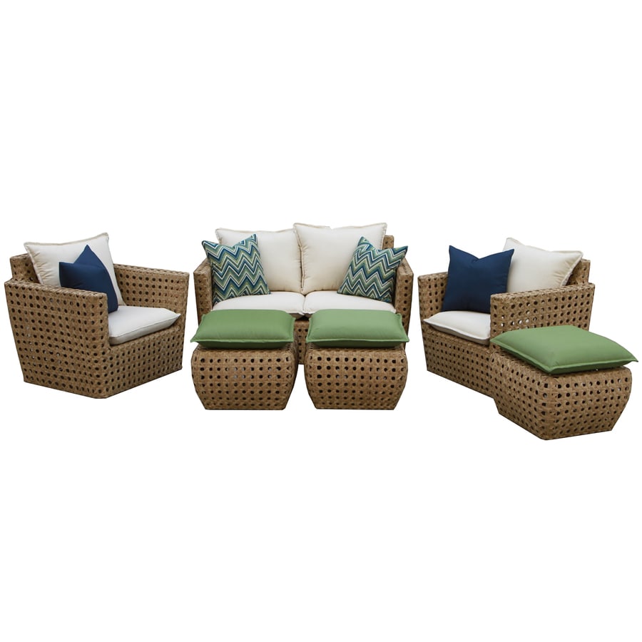 AE Outdoor Bethany 6-Piece Resin Frame Patio Conversation ...