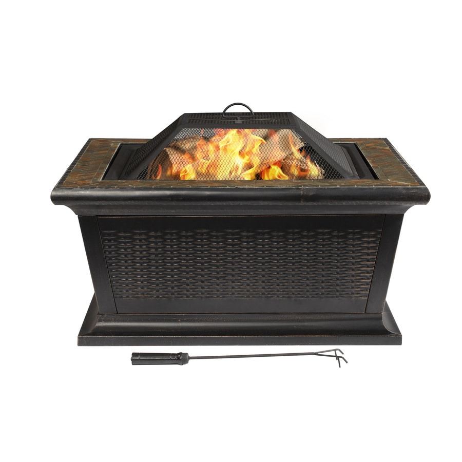 36 In W Rubbed Bronze Steel Wood Burning Fire Pit At Lowes Com