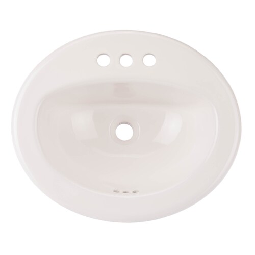 AquaSource White Drop-In Oval Bathroom Sink with Overflow ...