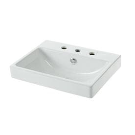 Shop Bathroom Sinks at Lowes.com  Jacuzzi Anna Farmhouse White Drop-in Rectangular Bathroom Sink with Overflow