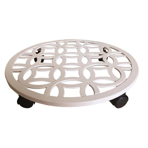 allen + roth 17in L x 17in D x 2.7in H Cream Plant Caddy in the