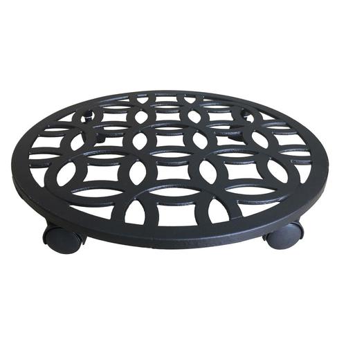 allen + roth 17in L x 17in D x 2.7in H Black Plant Caddy in the