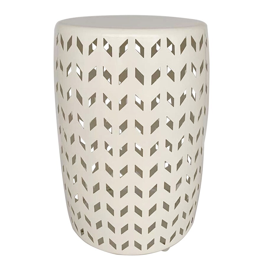 allen + roth SS Metal Plant Stand Chevron White in the Plant Stands ...