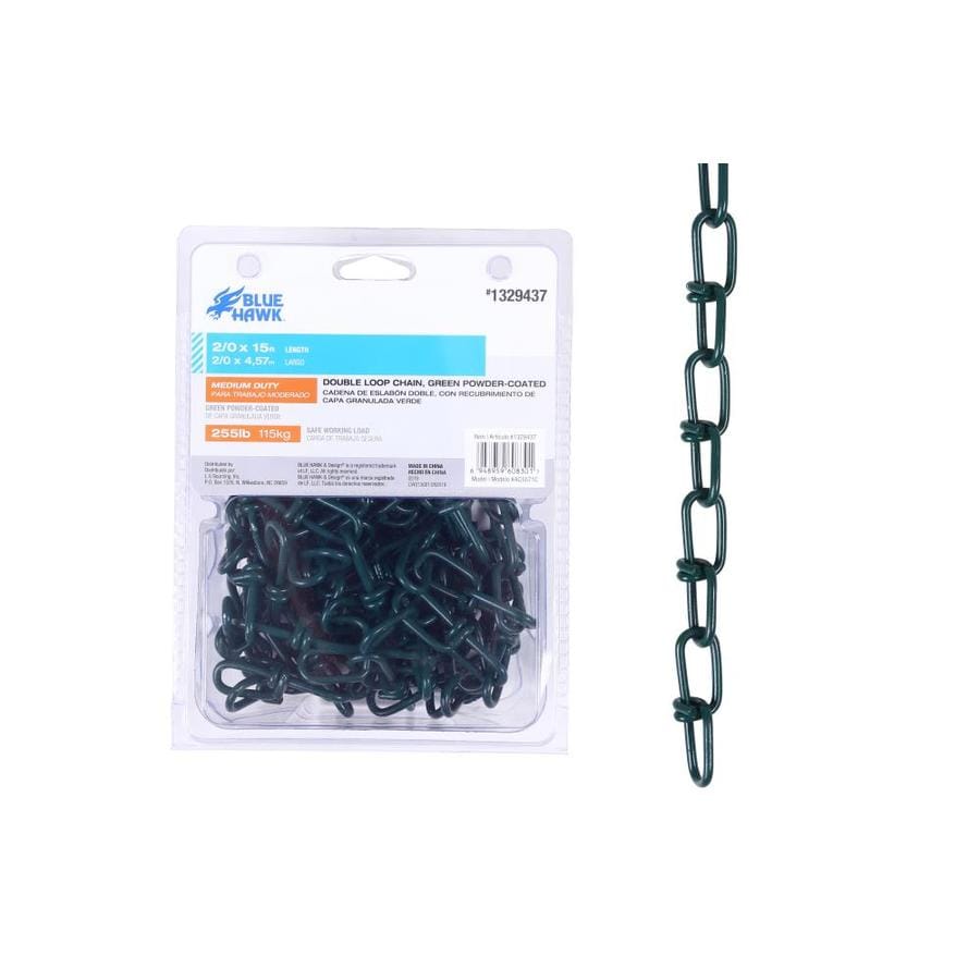 RELIABILT 15.0-ft x Weldless Green powder coated Steel Chain (By-the ...