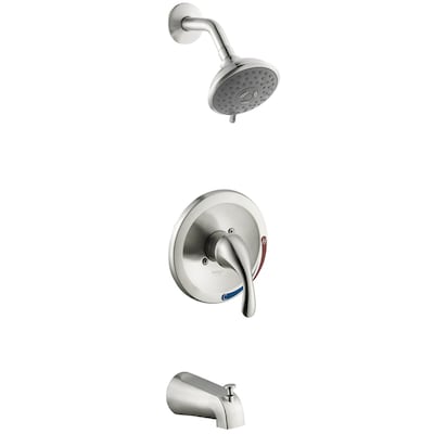 Aquasource Brushed Nickel 1 Handle Bathtub And Shower Faucet With