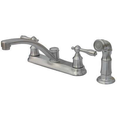 Aquasource Stainless Steel 2 Handle Low Arc Kitchen Faucet At