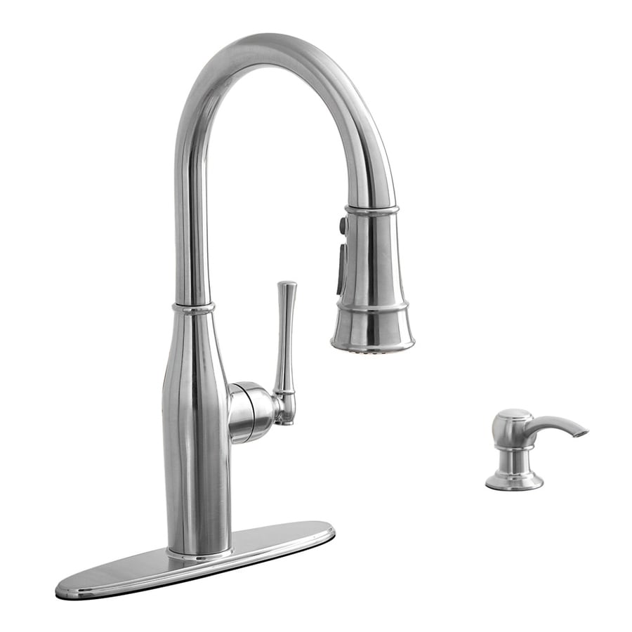 AquaSource Stainless Steel 1-Handle Pull-Down Kitchen Faucet at Lowes.com