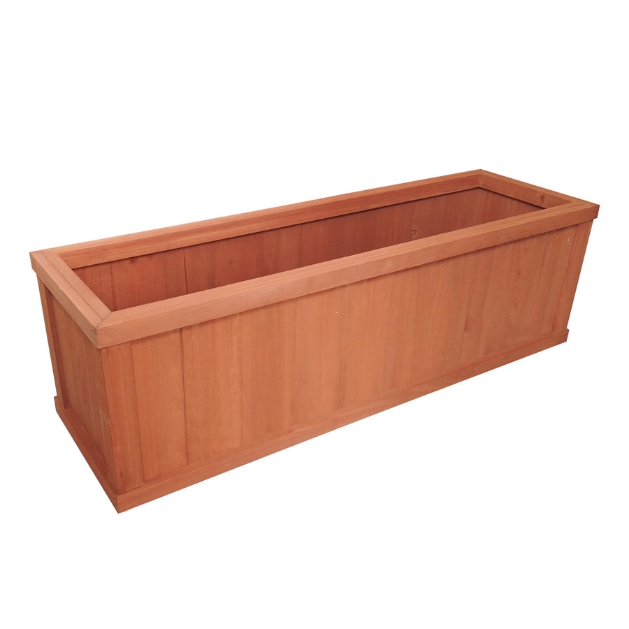 style selections 40-in w x 12-in h cedar wood planter at