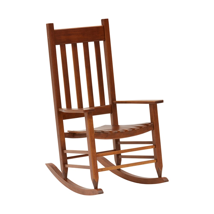 Style Selections Wood Rocking Chair S With Slat Seat At Lowes Com