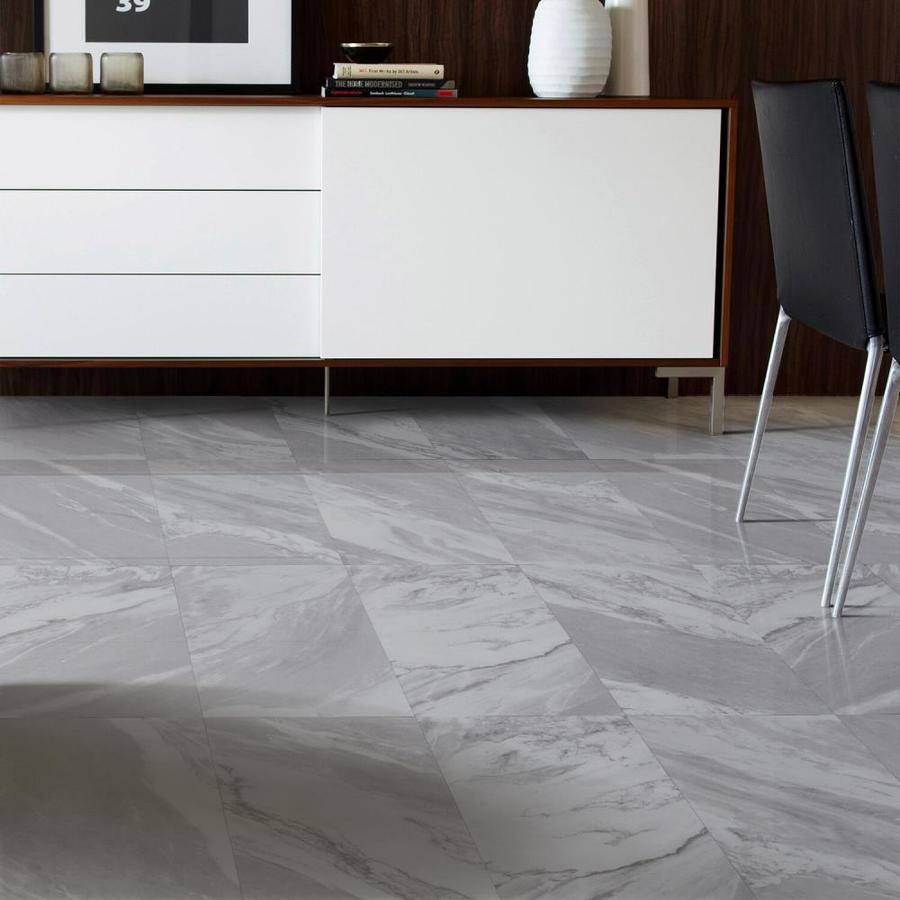 CCI IL MARMI Grey 12-in x 24-in Polished Porcelain Marble Look Floor ...