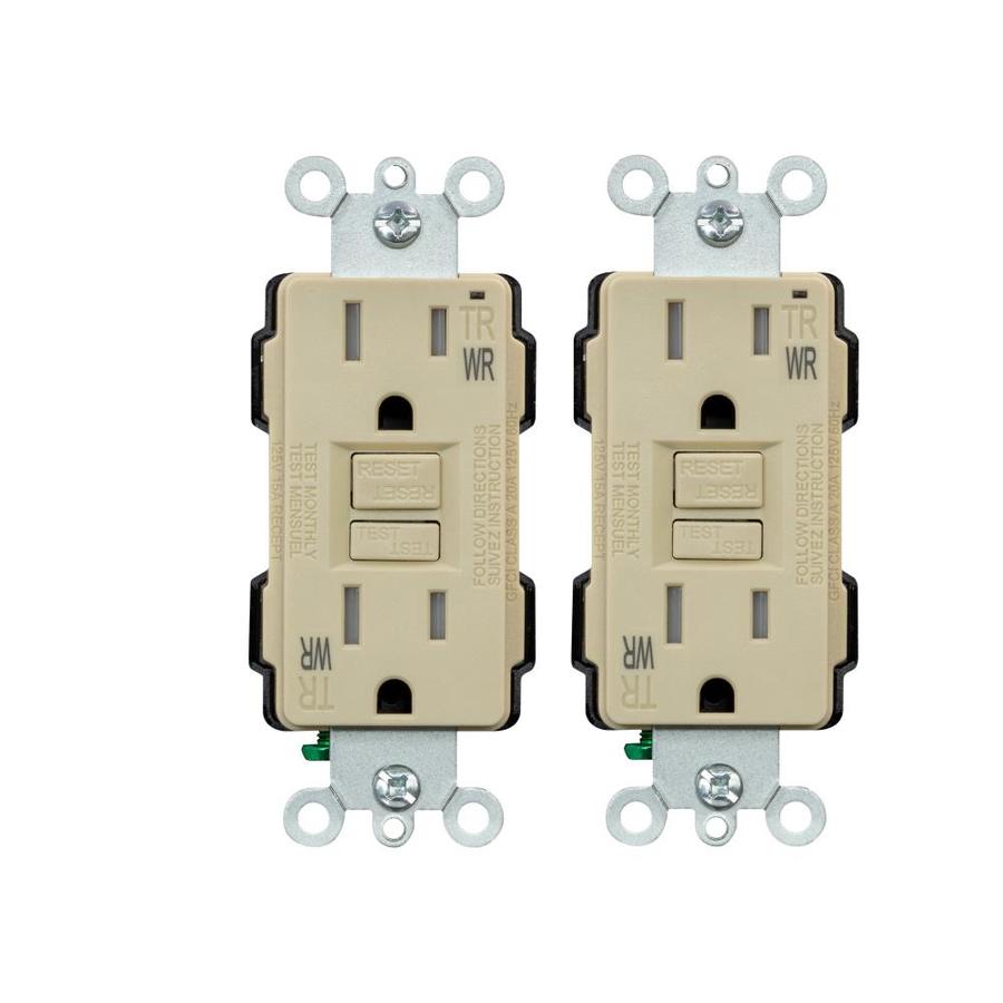 Utilitech 2677667 GFCI WEATHR RESISTANT 2PACK IVORY