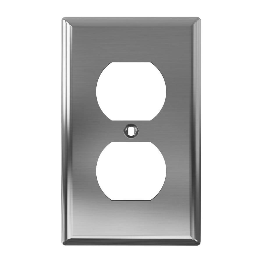 Utilitech 1Gang 10Pack Stainless Steel Duplex Standard Wall Plate in