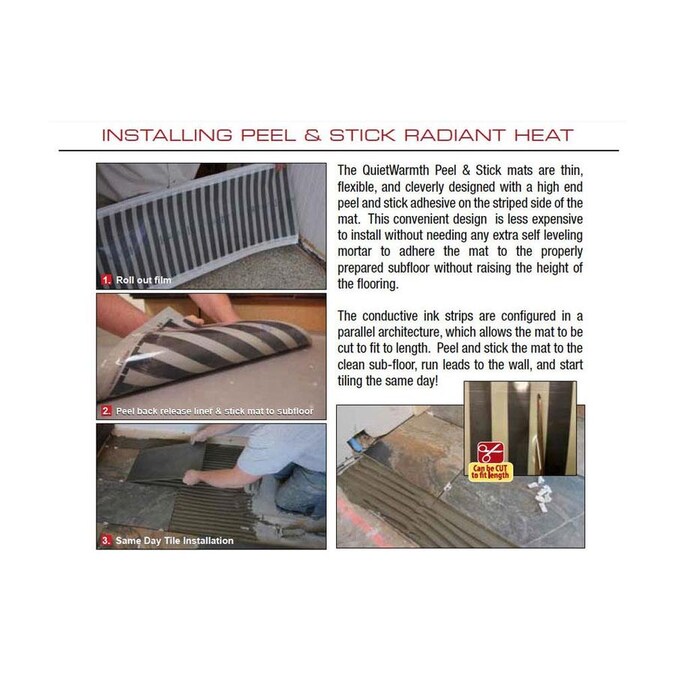 Quietwarmth 36 In X 60 Light Gray 120 Volt Underfloor Heating Mat The Department At Lowes 120 Volt Underfloor Heating Mat