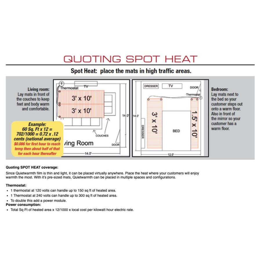 Quietwarmth 36 In X 60 Light Gray 120 Volt Underfloor Heating Mat The Department At Lowes 120 Volt Underfloor Heating Mat