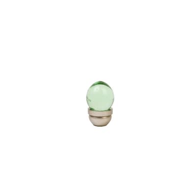 Lew S Hardware Acorn Glass 1 In Transparent Green Brushed Nickel
