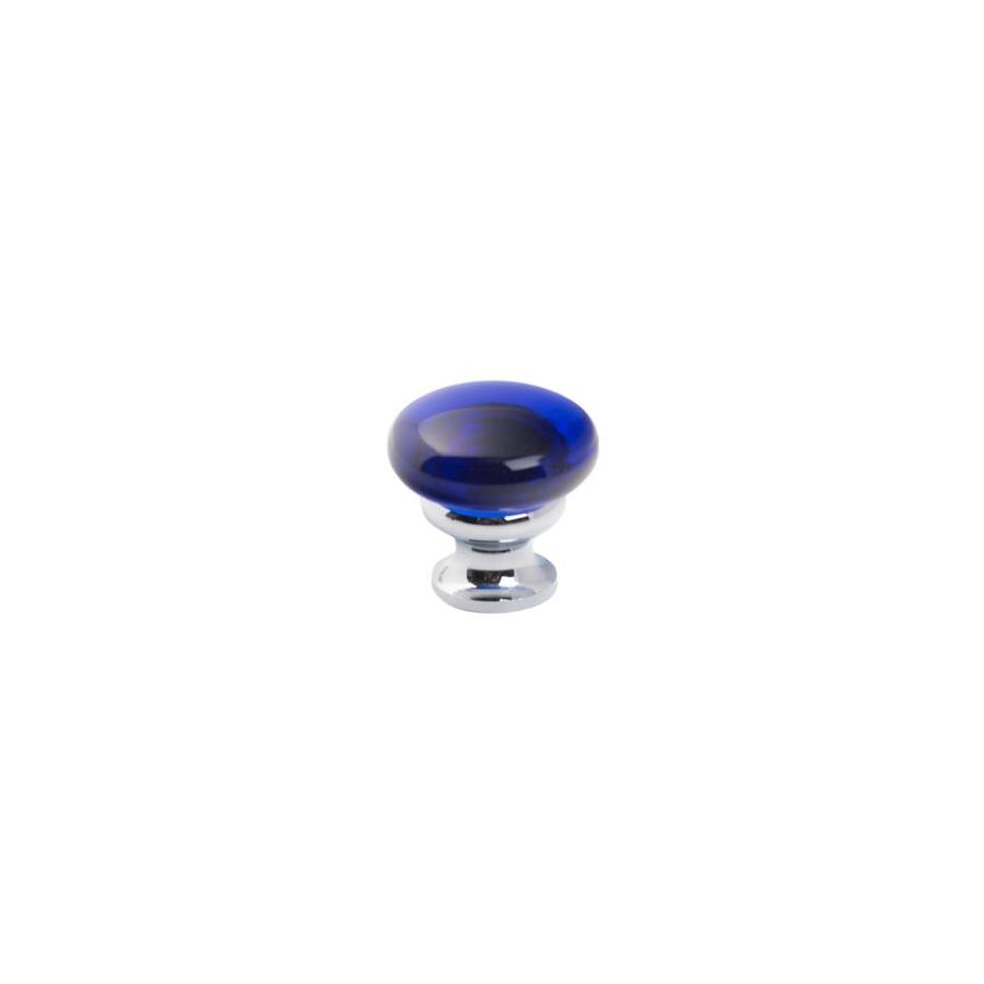 Lew S Hardware Mushroom Glass 1 25 In Transparent Cobalt Polished