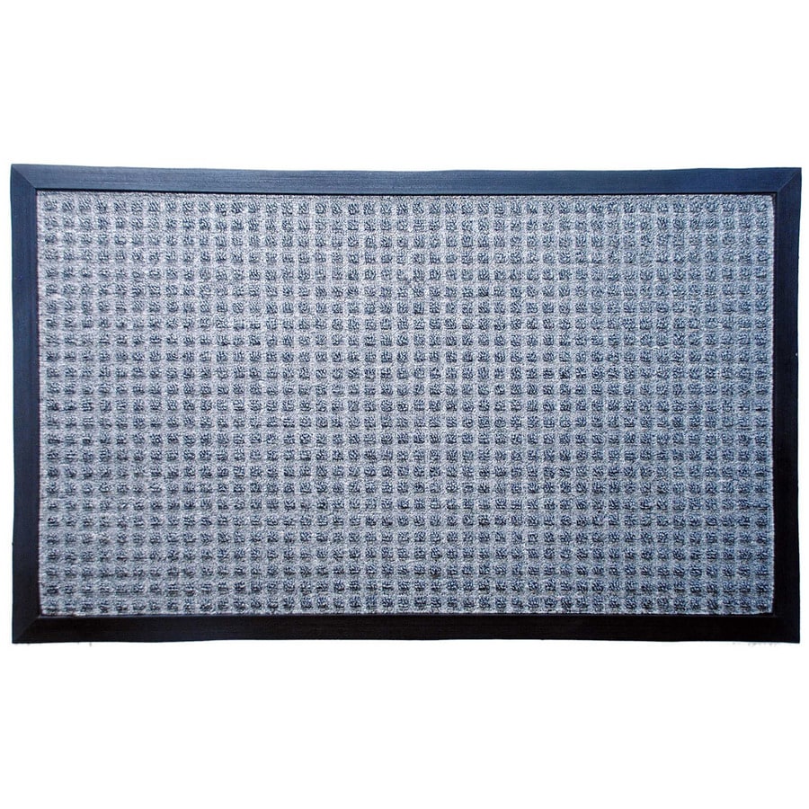 Blue Hawk Gray Rectangular Door Mat Common 1 1 2 Ft X 2 1 2 Ft