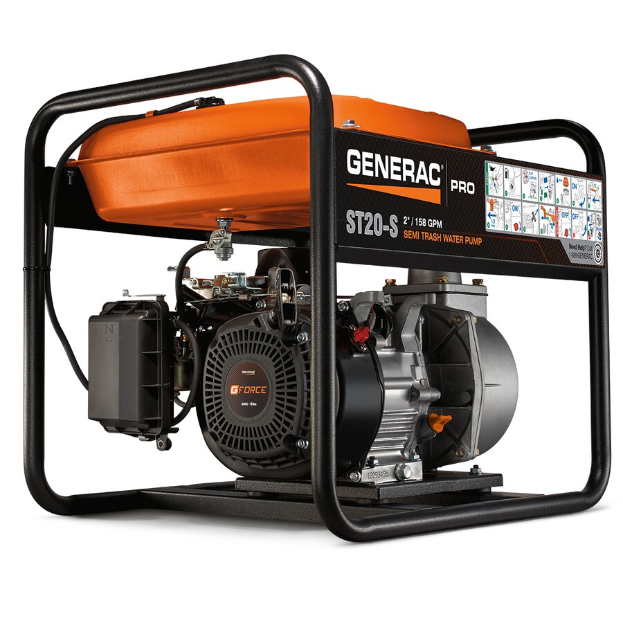 Generac 2" SemiTrash Water PumpHP 120Volt Cast Iron GasPowered