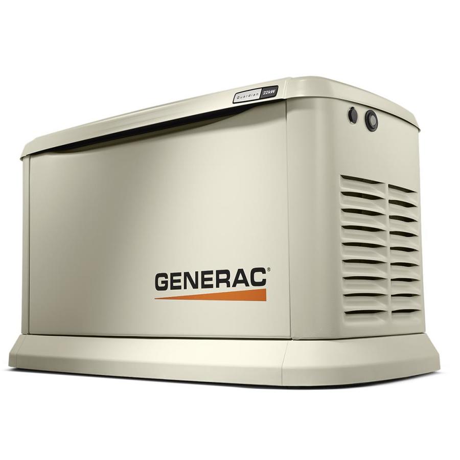 Generac Guardian 22,000-Watt (LP)/19,500-Watt (NG) Standby Generator ...