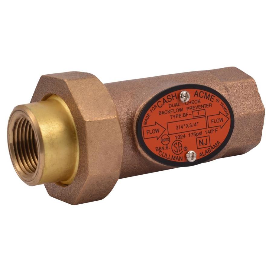 Cash Acme Brass 3/4in FNPT DoubleCheck Backflow Preventer at