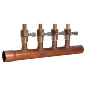 SharkBite Copper 1-in Sweat x 1/2-in Crimp 4 Radiant Heating Manifold