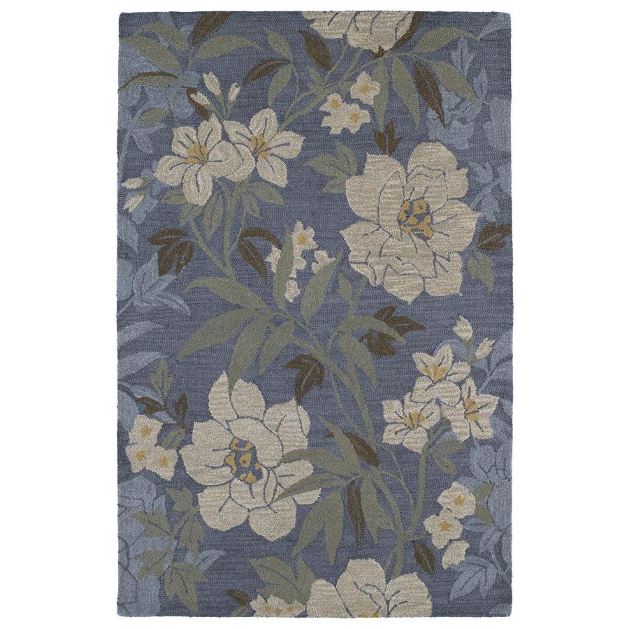 Kaleen Khazana 2 x 3 Wool Azure Floral Throw Rug at