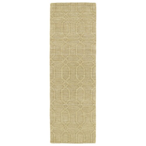 Kaleen Imprints Modern 2 x 8 Yellow Indoor Trellis Moroccan Handcrafted