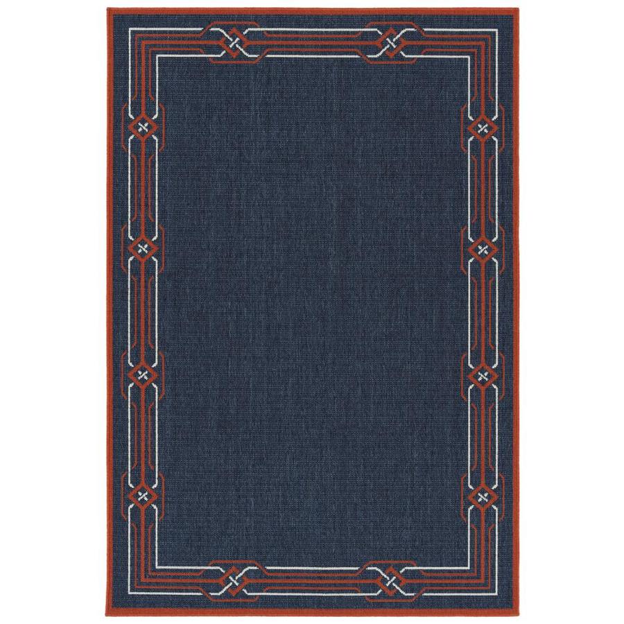 Kaleen Amalie Navy Rectangular Indoor Outdoor Machine Made