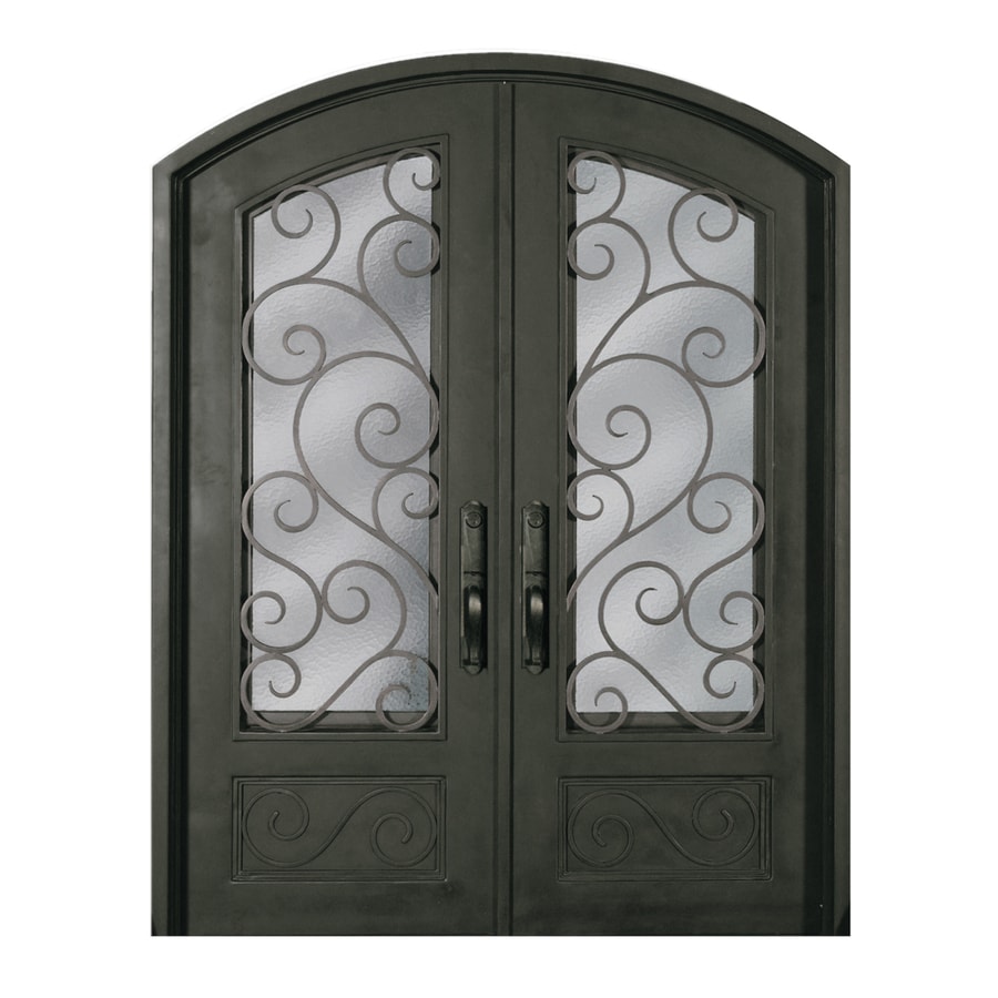 Escon 3/4 Lite Privacy Glass Right-Hand Inswing Bronze Painted Iron ...