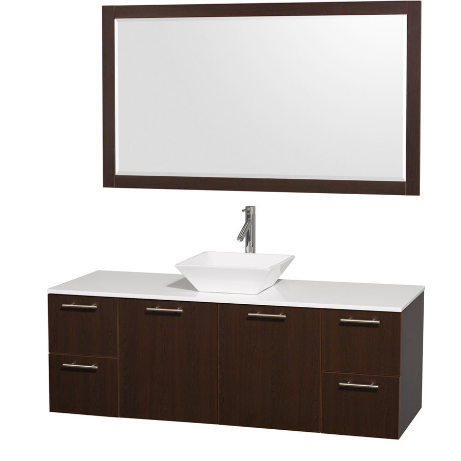 Wyndham Collection Amare Espresso Single Sink Vanity with White