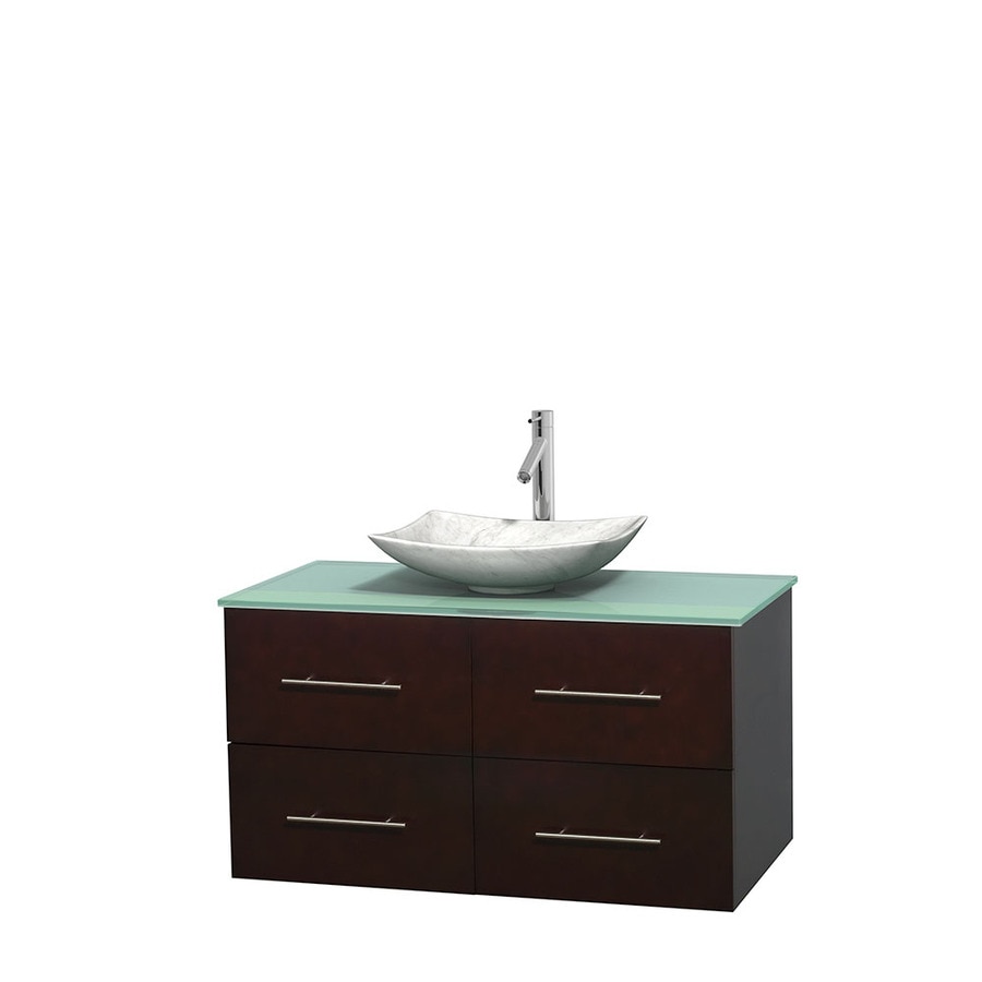 Wyndham Collection WCVW00942SESGGGS6MXX Centra 42-in Espresso Single Sink Bathroom Vanity with Green Top