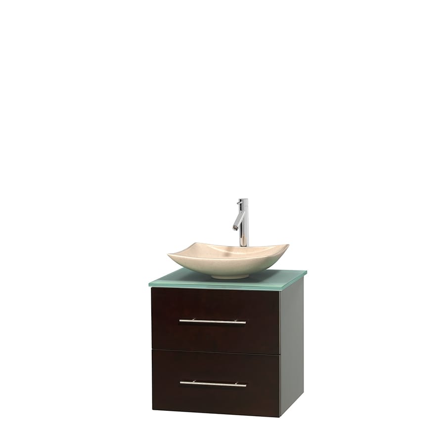 Wyndham Collection WCVW00924SESGGGS5MXX Centra 24-in Espresso Single Sink Bathroom Vanity with Green Top