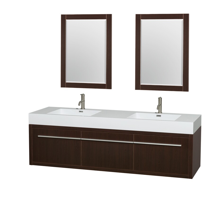 Wyndham Collection Axa 72in Espresso Double Sink Bathroom Vanity with