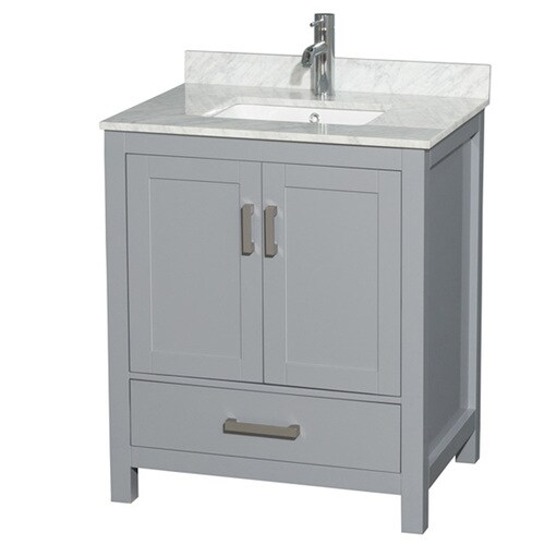 Wyndham Collection Sheffield 30-in Gray Single Sink Bathroom Vanity ...