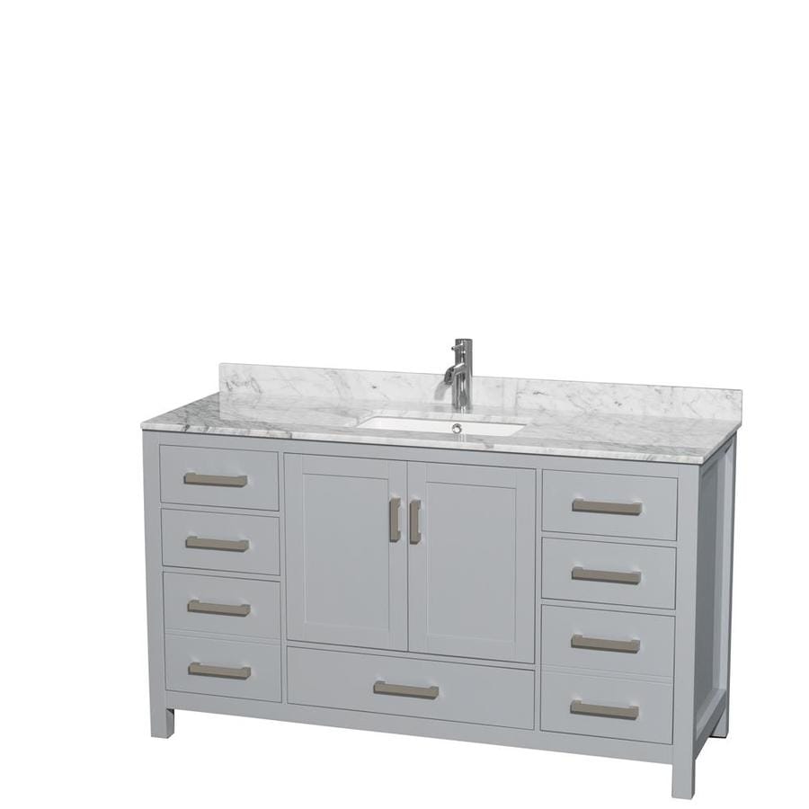 Wyndham Collection Sheffield 60 In Gray Single Sink Bathroom