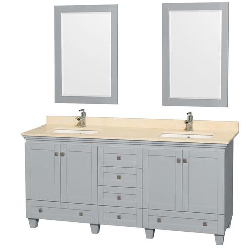 Wyndham Collection Acclaim 72 In Oyster Gray Double Sink Bathroom Vanity With Beige Marble Top 8281