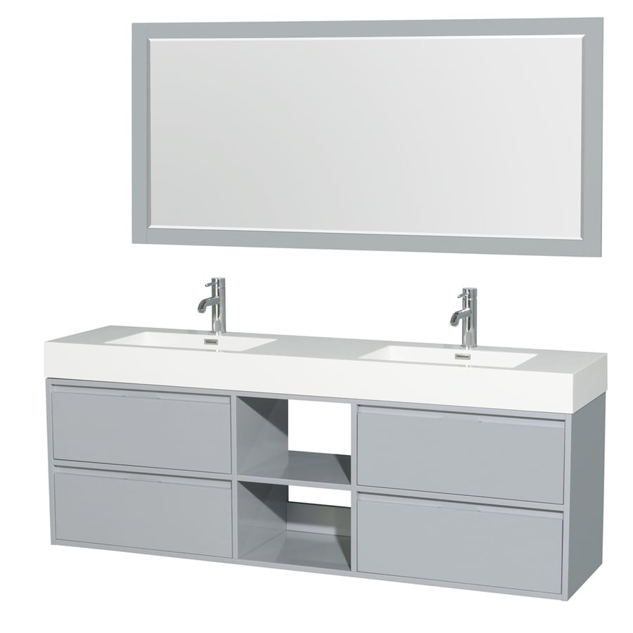 Wyndham Collection Daniella 72-in Dove Gray Double Sink ...